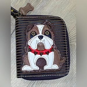 CHALA BULLDOG WRISTLET VEGAN LEATHER PURSE HANDMADE